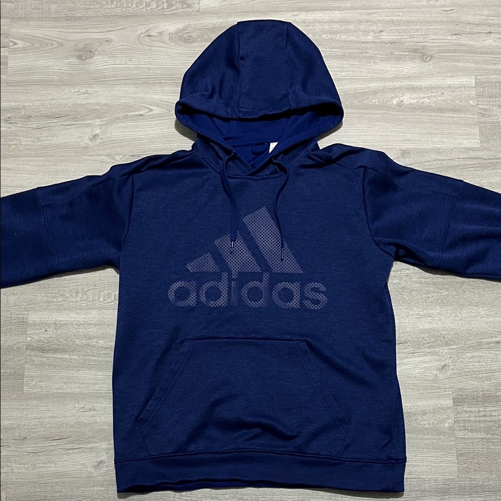 Adidas Men's Climawarm Deep Blue Hoodie with Mesh Lining Hood
